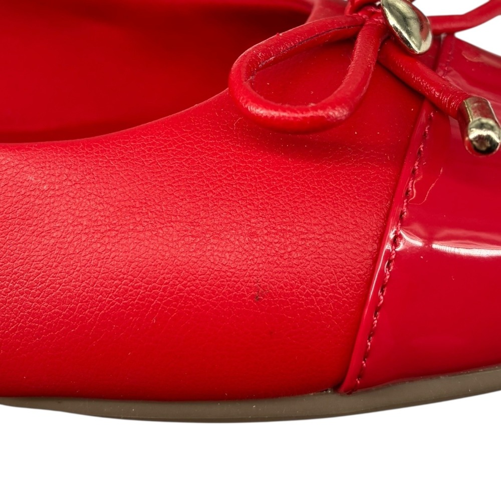 Anne Klein Luci Red Ballet Flats Bow Cap Toe iFlex Dressy Shoes 6M NIB - Picture 6 of 7